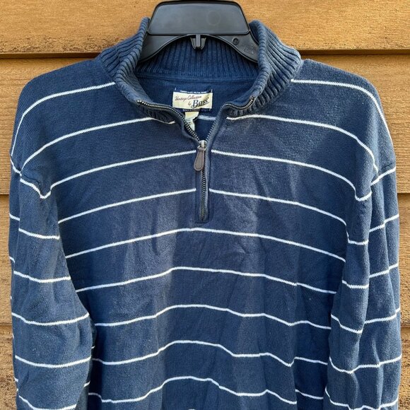 Vintage Bass Blue Y2K Striped Pull Over Mens Sweater Size XL - Picture 3 of 7